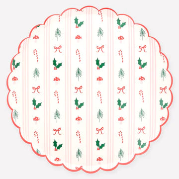 Festive Icon Stripes large Plates - 8 pk