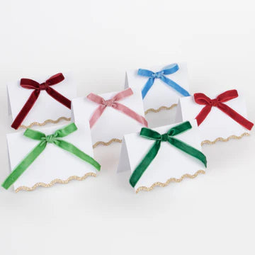 Velvet Bow Place Cards- 6 pk