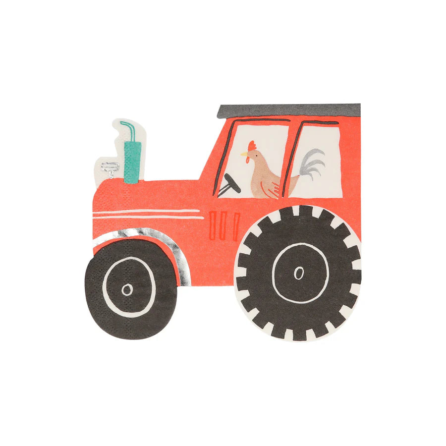 On the Farm Tractor napkins - 16 Pk.