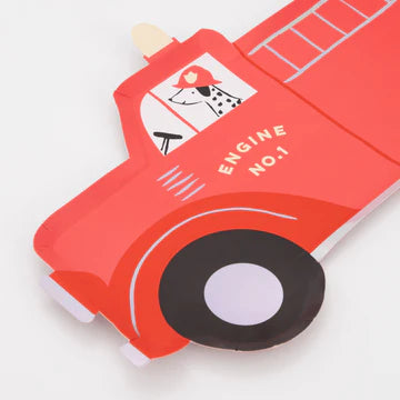 Fire Truck plate - 8 pk