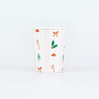 Festive Icon Stripe cups - 8 pk