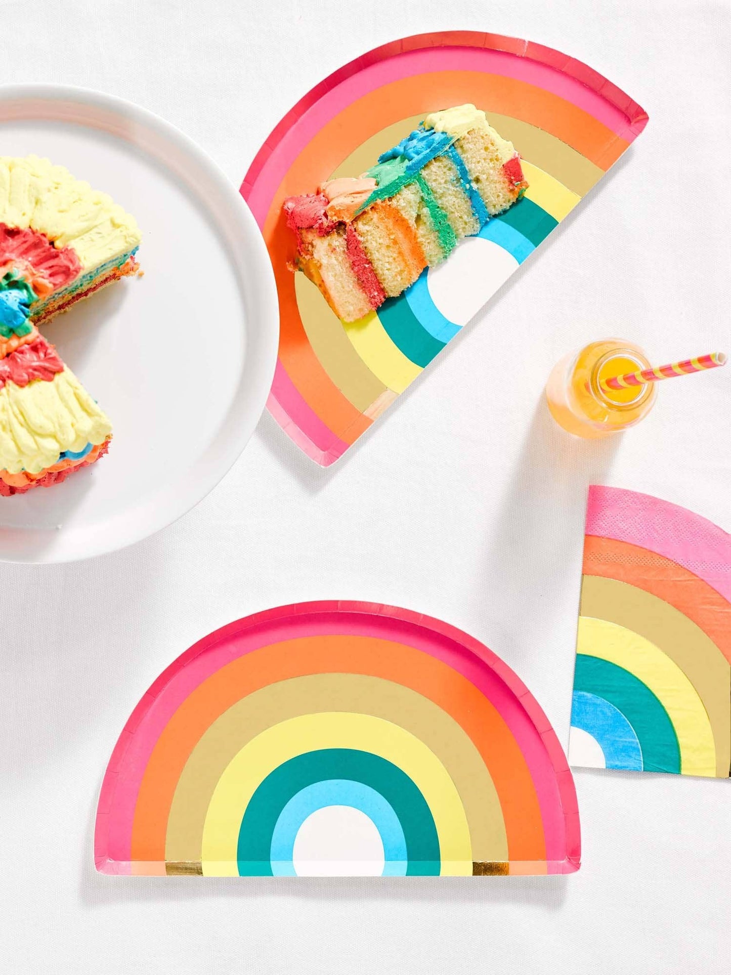 Rainbow Party Plates - 12 Pack