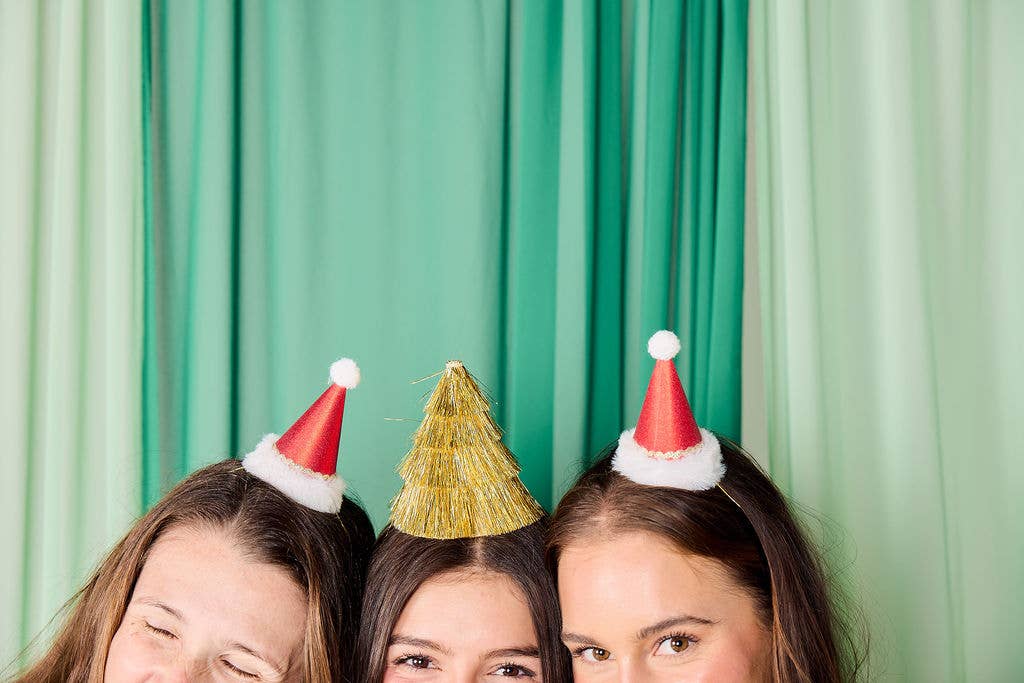 MINI SANTA PARTY HATS - 8 pk