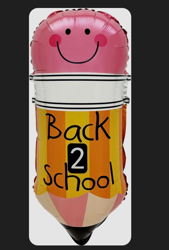 27" Back 2 School Pencil with Eraser Balloon