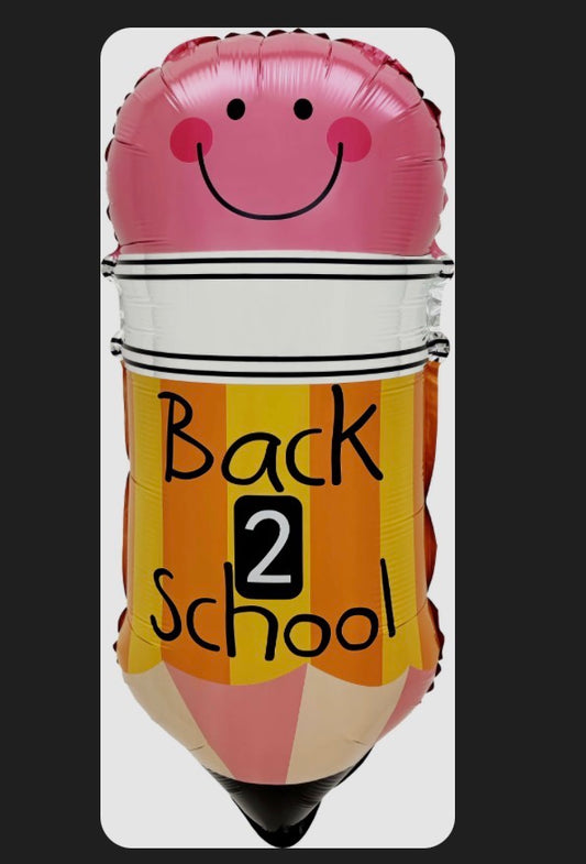 27" Back 2 School Pencil with Eraser Balloon