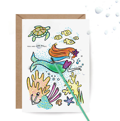 Paint With Water Mermaid - Birthday Card