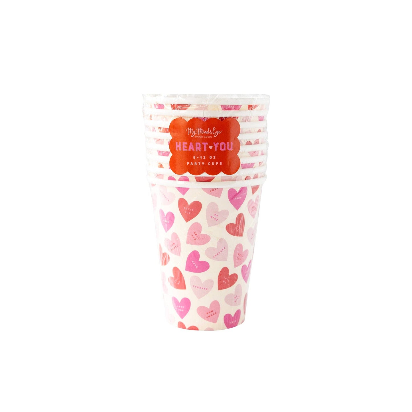 Hearts Paper Cups 8 pk