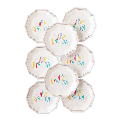 Oui Party Birthday Hexagon Paper Plate- 8 pk.