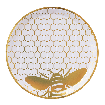 Hey Bae-Bee, Gold Dinner Plates - 8 Pk.