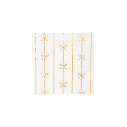 GOLD SIGNATURE BOW SMALL NAPKINS- 20 pk