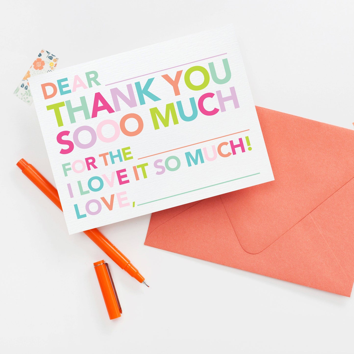 Kid's Fill In Thank You Notes - Pink