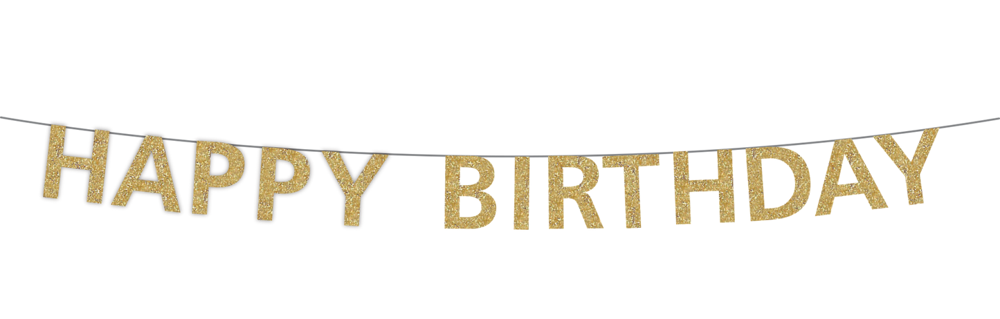 Gold Happy Birthday Banner