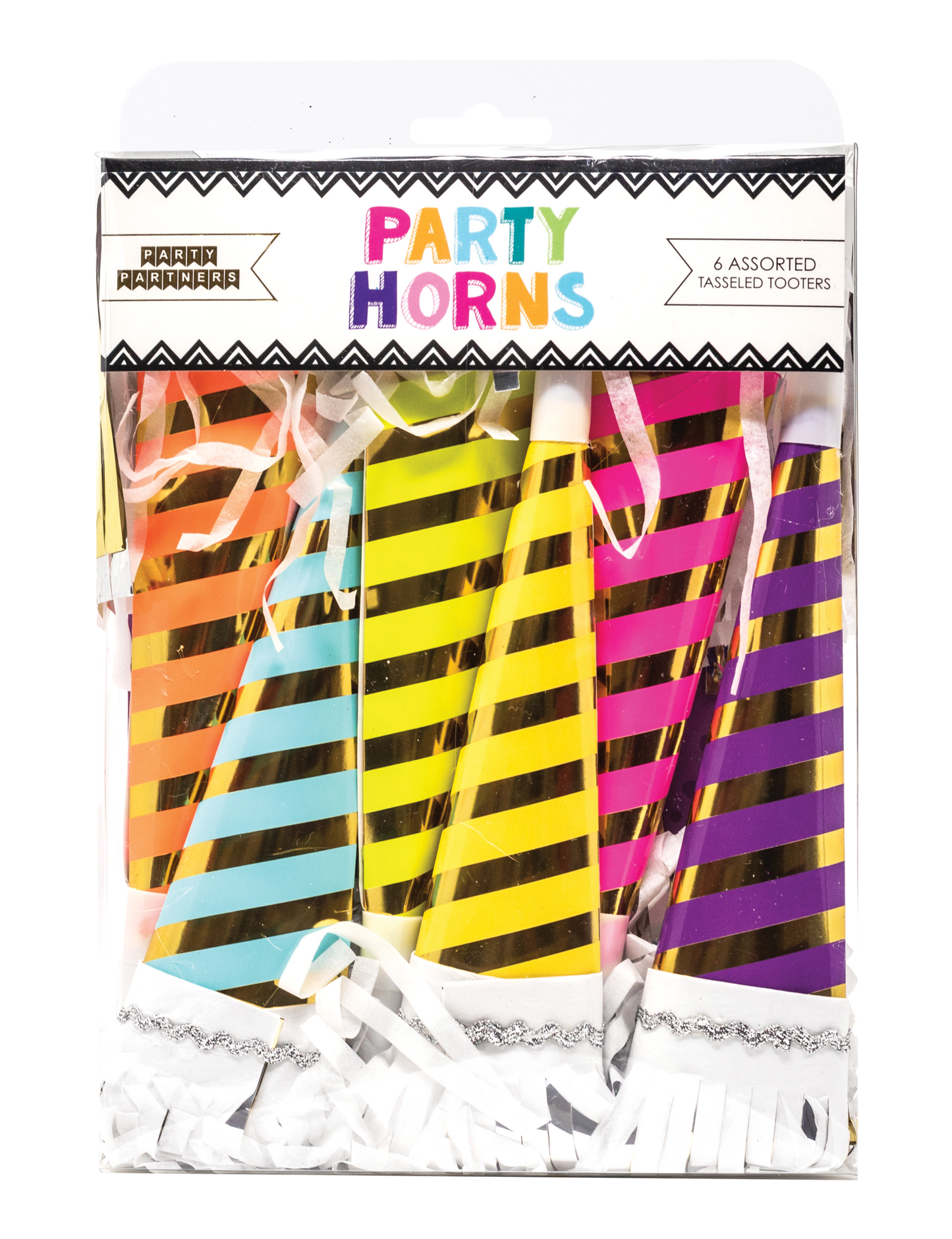 Striped Party Horns - 6 pk