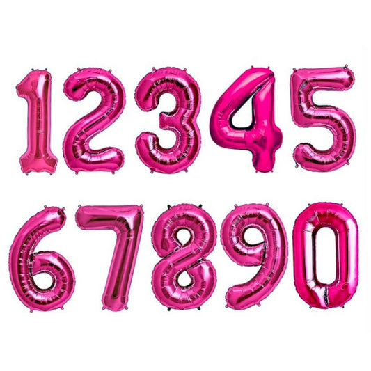 16" Hot pink foil numbers