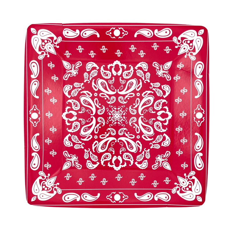 Red Bandana Dinner Plates (set of 8)