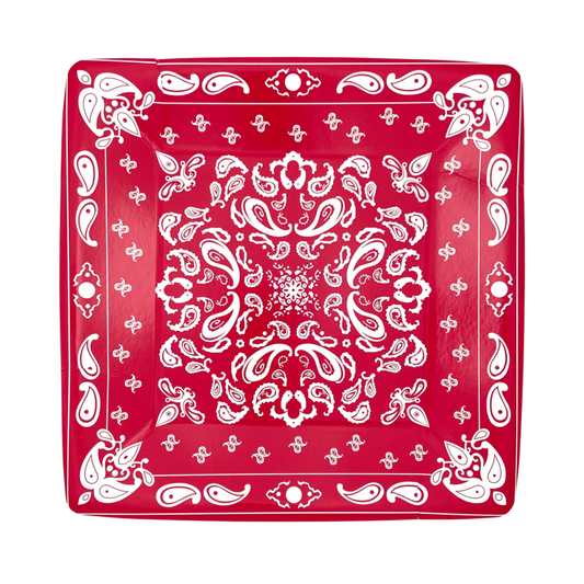 Red Bandana Dinner Plates - 8 pk