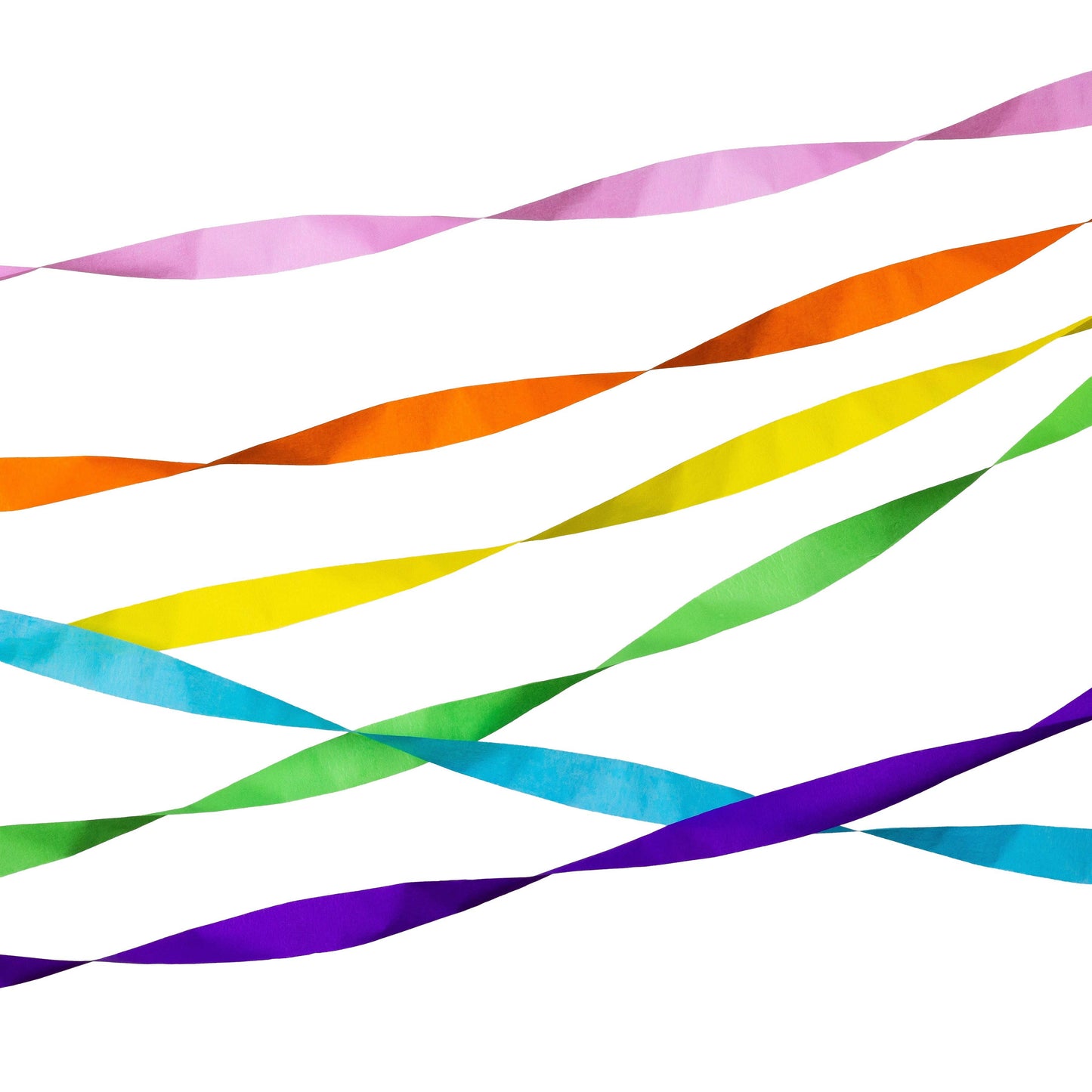 Rainbow Crepe Paper Streamers - pk of 6, 35 ft