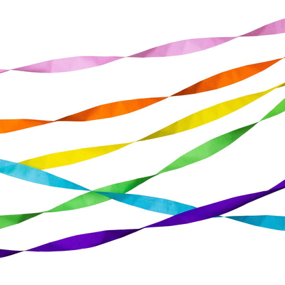 Rainbow Crepe Paper Streamers - pk of 6, 35 ft