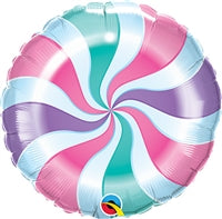 18" Candy Pastel Swirl Balloon with helium