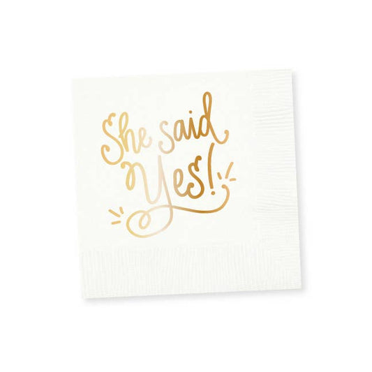 She Said Yes! white Napkins - 25 pk