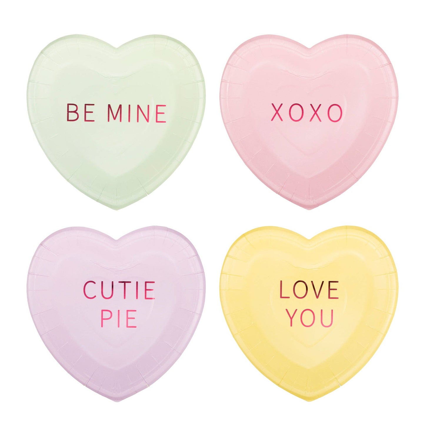 Conversation Hearts Dessert Plate Set- 8pk
