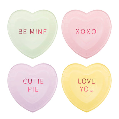 Conversation Hearts Dessert Plate Set- 8pk