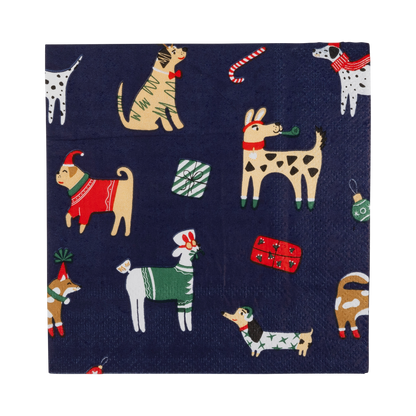 Christmas Dogs Cocktail Napkin - 24 pk