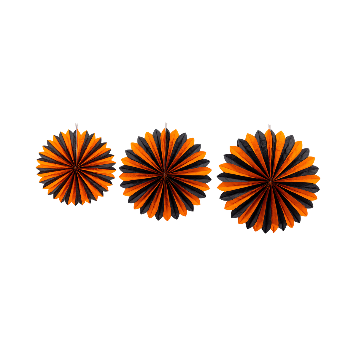 Orange and Black Large Tissue Fans - 3 pk