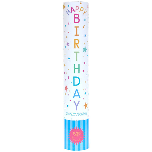 Grande 12" Confetti Fountain - "Happy Birthday"