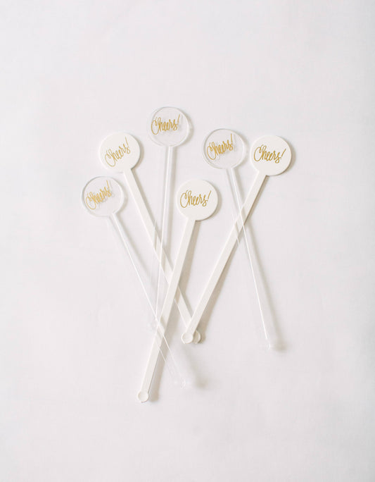 Cheers! | Swizzle Sticks (2 colors): Clear Acrylic - 12 pk.