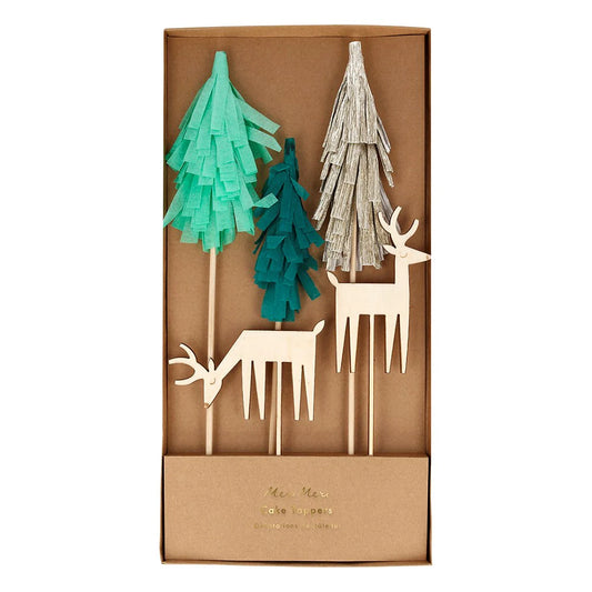 Woodland and Reindeer cake topper