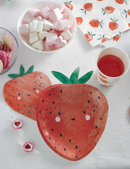 Strawberry Shaped Napkins - 16 Pack