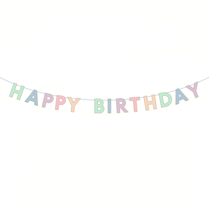 PASTEL HAPPY BIRTHDAY SIGNATURE BANNER 1 pk