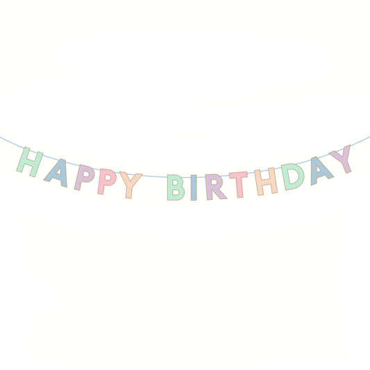 PASTEL HAPPY BIRTHDAY SIGNATURE BANNER 1 pk