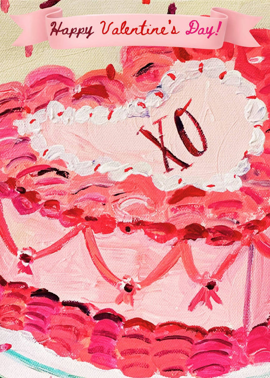 XO Heart Cake Greeting Card