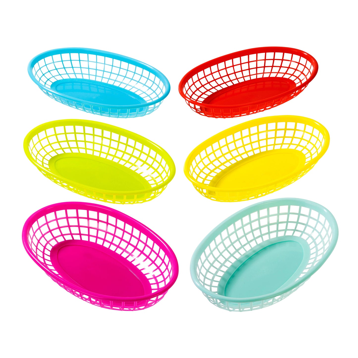 Colorful Plastic Food Baskets - 6 Pk.