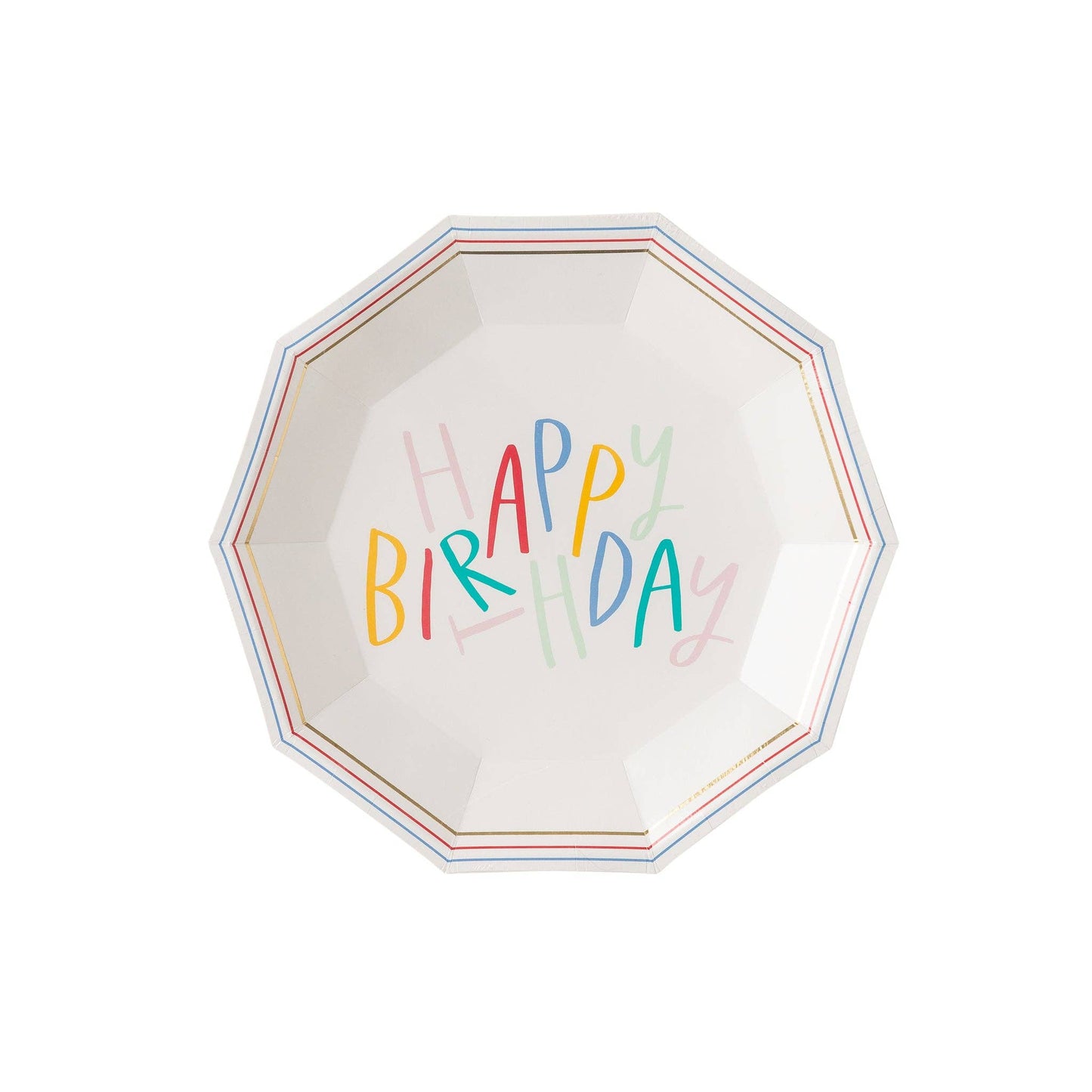 Oui Party Birthday Hexagon Paper Plate- 8 pk.