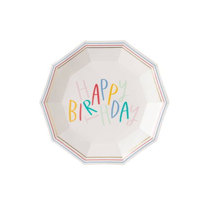 Oui Party Birthday Hexagon Paper Plate- 8 pk.