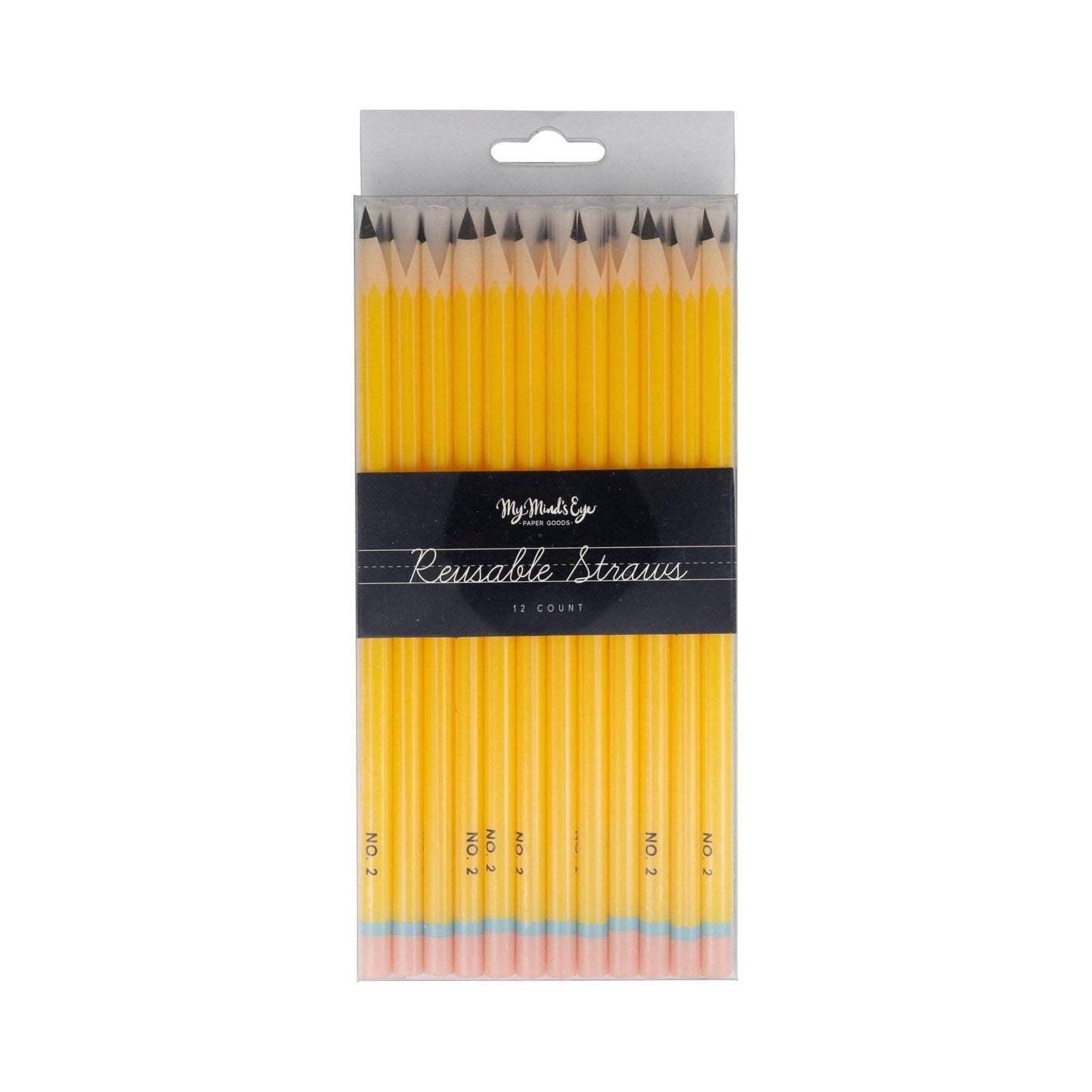 Pencil Reusable Straws - 12 pk