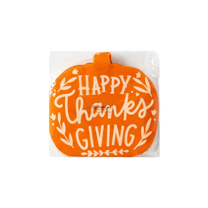 Happy Thanksgiving pumpkin napkin - 24 pk