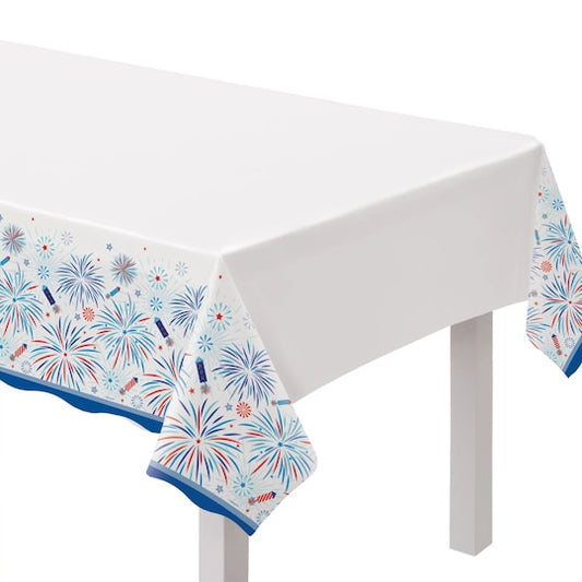 Patriotic celebration plastic table cover
