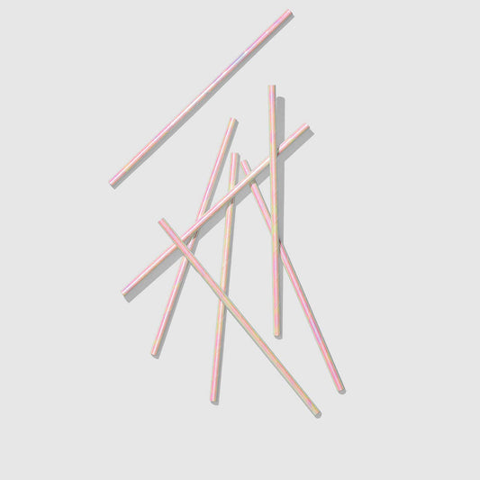 Iridescent Paper Straws - 25 pk