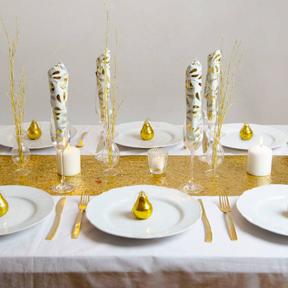 Gold Glitter Table Runner Décor - 6ft