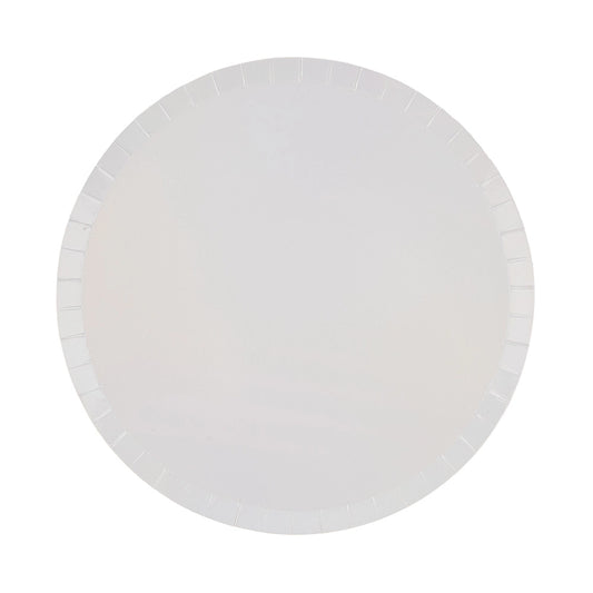 Posh White Pearlescent Round Dessert Plates - 8 Pk.
