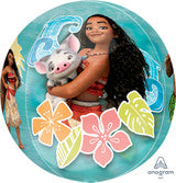 16" Moana Clear orbz Balloon with helium