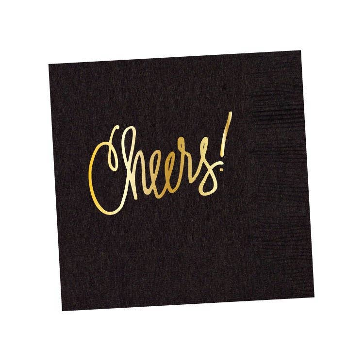 Cheers! | Napkins (18 colors): Black- 25 pk.