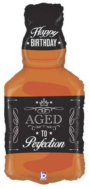 34" Aged to perfection whiskey drink adult drink foil balloon