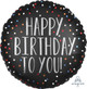 18" Happy Birthday to you satin dots foil balloon