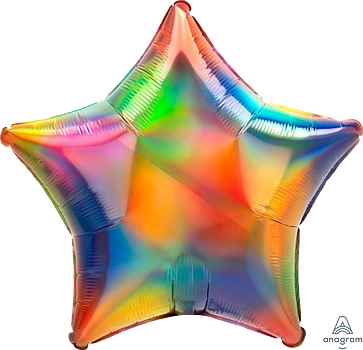 18" anagram  Iridescent Rainbow foil star