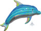 27" Iridescent blue dolphin holo foil balloon